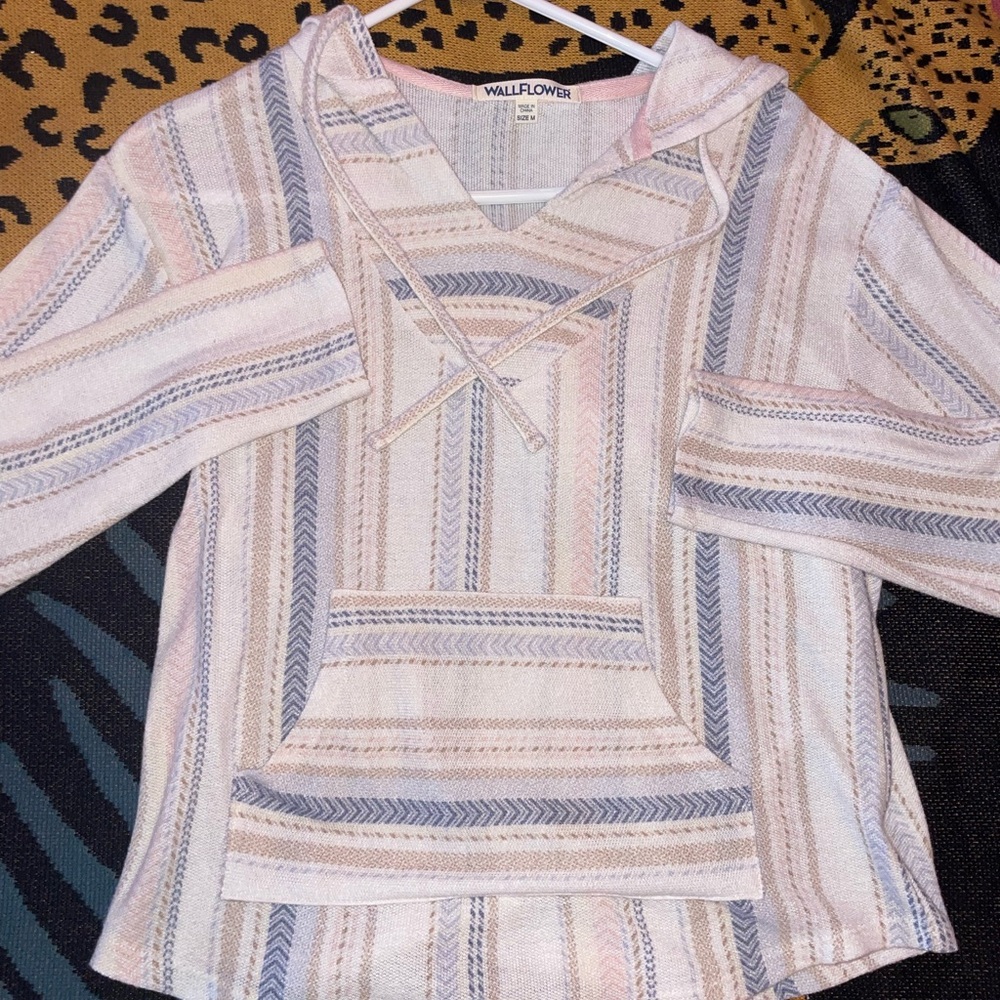 Wallflower women’s Pastel Striped Hoodie